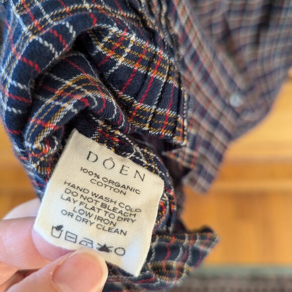 Doen Plaid Blouse in Navy and Red - Picture 8 of 11